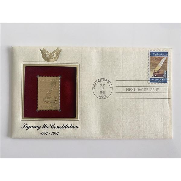 Signing the Constitution 1787-1987 Gold Stamp Replica First Day Cover