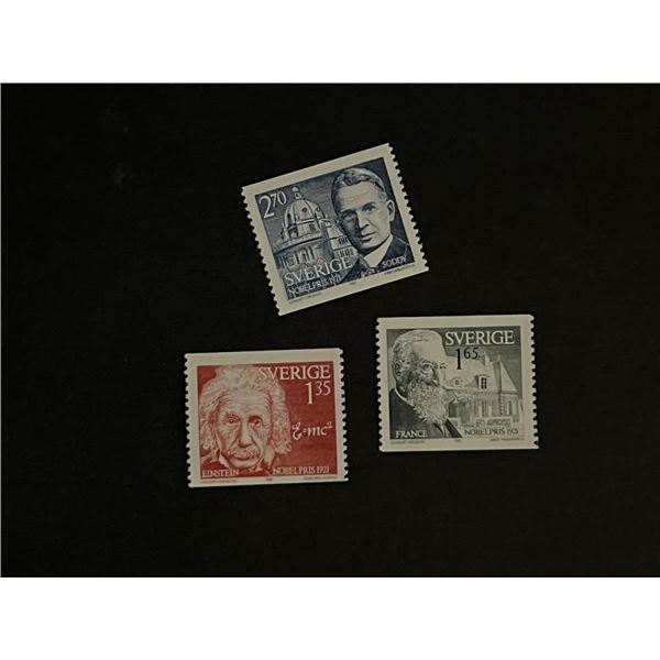 Set of 3 Unused Sweden Stamps