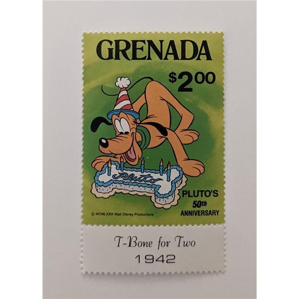 1981 Disney Celebrates Pluto's 50th Anniversary Stamp â€“ Grenada