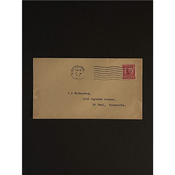 1931 Wisconsin First Day Cover
