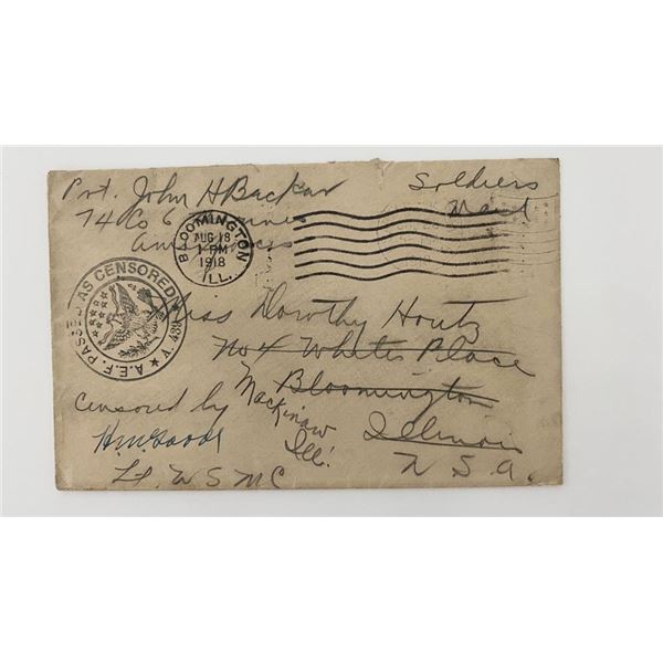 1918 - Bloomington, ILL. - Censored Cover