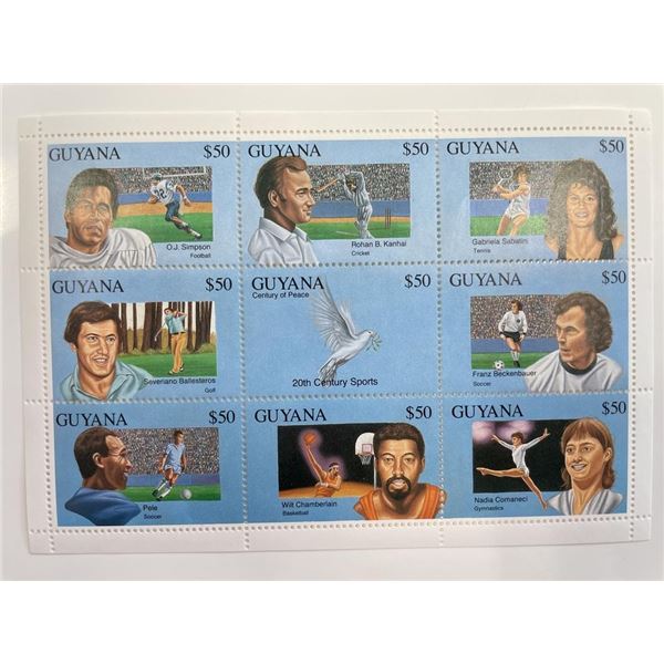 Sports Greats Guyana  Stamp Set