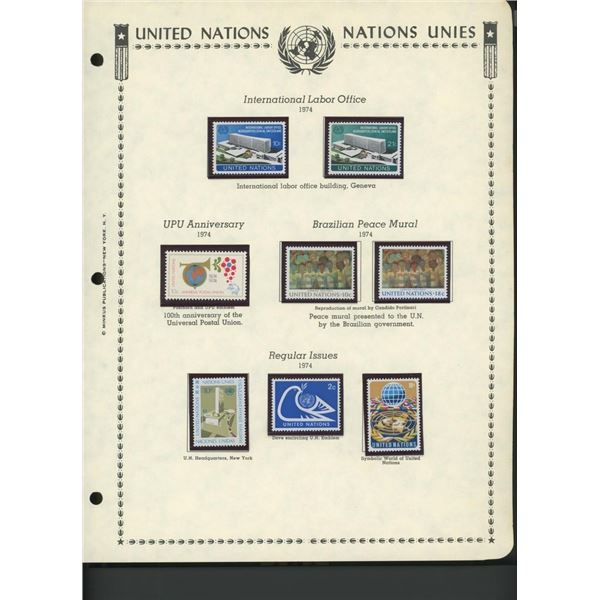 United Nations New York Stamps 1974