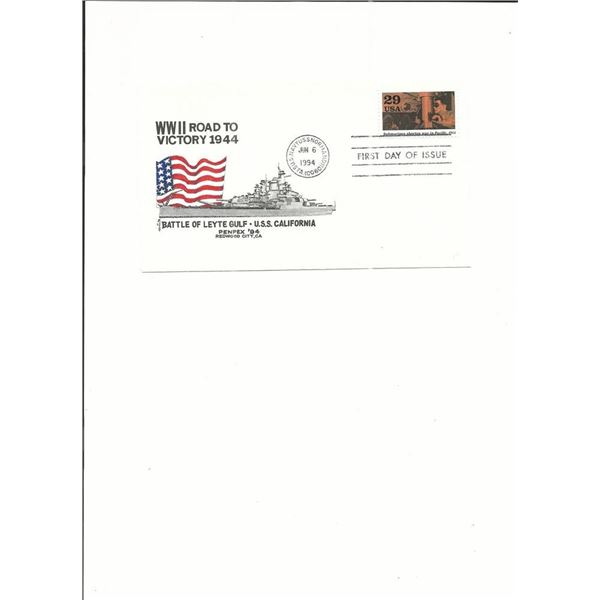 U.S.S. Normandy - First Day Cover - WWII Road to Victory - 1994