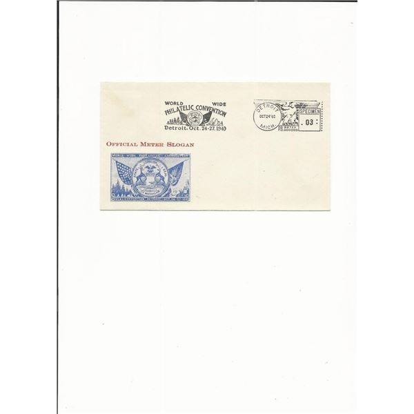 Worldwide Philatelic Convention - First Day Cover - Detroit - 1940