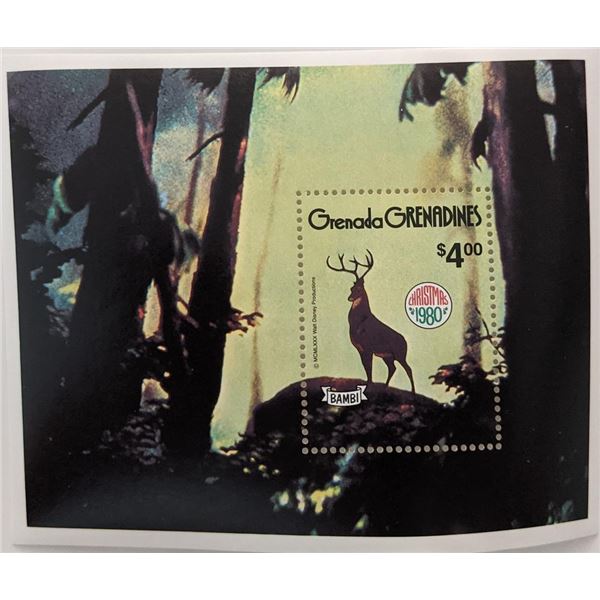 Grenada 1980 Bambi Souvenir Stamp Sheet