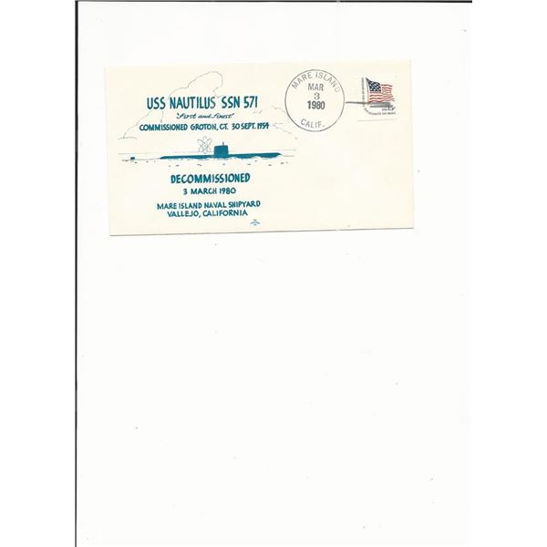 U.S.S. Nautilus SSN 571 Decommission - First Day Cover - Mare Island - 1980