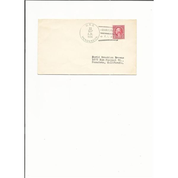 U.S.S. Henderson - First Day Cover - 1934 - Manila