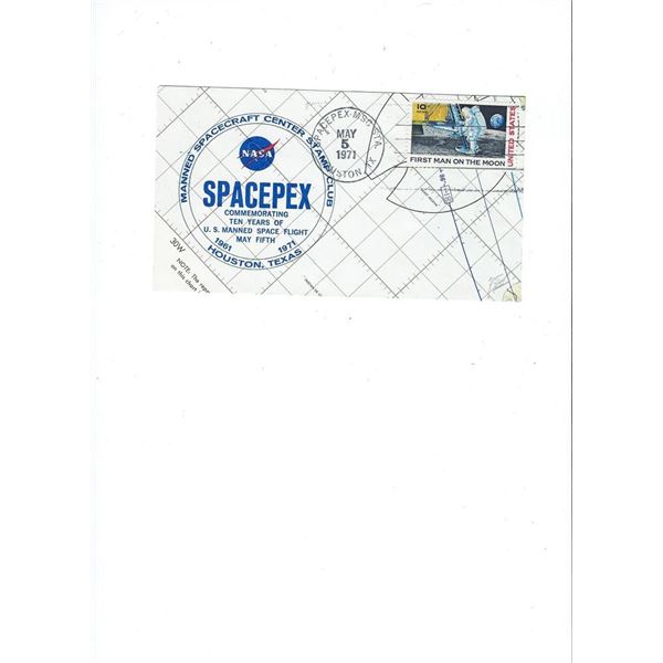 Nasa Spacespex - Commemorative First Day Cover - 10 Years of U.S. Manned Space Flight - 1971 - Houst
