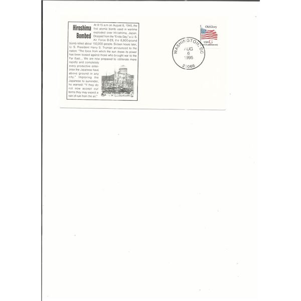 Washington D.C. - Hiroshima Bombed 50th Anniversary - First Day Cover - Aug 6th 1995