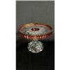 Image 1 : U.S. GLASS RUBY FLASH CAKE STAND: 8.5"D X 6.25"T
