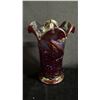 Image 1 : FENTON RUBY CARNIVAL GLASS VASE 7.5" T