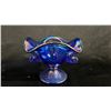 Image 1 : FENTON IRIDESCENT BLUE COMPOTE DISH 6.5" WIDE