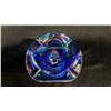Image 2 : FENTON IRIDESCENT BLUE COMPOTE DISH 6.5" WIDE