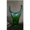 Image 1 : ART GLASS COBALT TO GREEN VASE 13" TALL