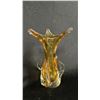 Image 1 : ART GLASS AMBER VASE 10" TALL