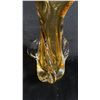 Image 2 : ART GLASS AMBER VASE 10" TALL