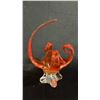 Image 1 : CHALET CANADA ORANGE ART GLASS CENTERPIECE BOWL WITH A CLEAR BASE 9" TALL