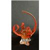 Image 3 : CHALET CANADA ORANGE ART GLASS CENTERPIECE BOWL WITH A CLEAR BASE 9" TALL