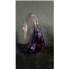 Image 2 : CLEAR TO PURPLE ART GLASS SWAN 7" TALL