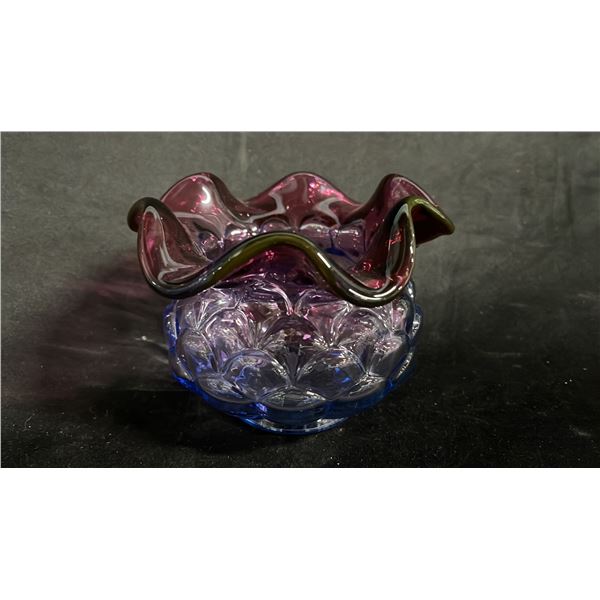 FENTON MULBERRY ROSE BOWL VASE 6" WIDE