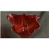 Image 2 : ART GLASS RED RUFFLED VASE 12" TALL