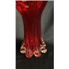 Image 3 : ART GLASS RED RUFFLED VASE 12" TALL