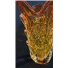 Image 2 : HEAVY MARIGOLD ART GLASS VASE 12" TALL