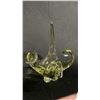 Image 2 : CHALET CANADA GREEN ART GLASS CONSOLE BOWL 11" TALL