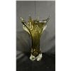 Image 1 : GREEN ART GLASS VASE 12.5"  TALL