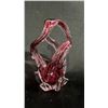 Image 1 : CRANBERRY ART GLASS SCULPTURAL CENTERPIECE BOWL 10" TALL