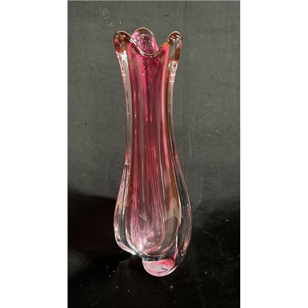 CRANBERRY ART GLASS VASE 12.5" TALL