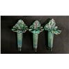 Image 3 : FENTON IRIDESCENT GREEN ART GLASS EPERGNE 9" WIDE