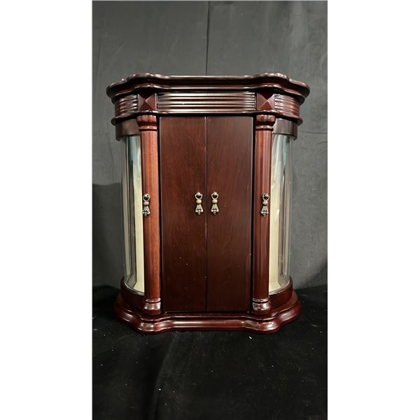 BOMBAY COMPANY WOOD JEWELRY ARMOIRE: 13"T X 11"W X 6"D