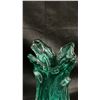 Image 2 : GREEN ART GLASS VASE WITH CLEAR VASE 12" TALL