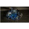 Image 2 : PURPLE TO BLUE ART GLASS BLOW 9" WIDE
