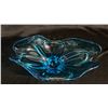 Image 2 : LARGE BLUE ART GLASS CONSOLE BOWL 15.5" WIDE