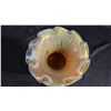 Image 2 : ART GLASS IRIDESCENT WEBBED DESIGN RUFFLED TOP VASE  11" TALL