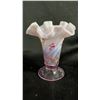 Image 1 : FENTON 100TH ANNIVERSARY PINK OPALESCENT GLASS VASE 6" TALL