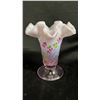 Image 2 : FENTON 100TH ANNIVERSARY PINK OPALESCENT GLASS VASE 6" TALL