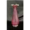 Image 1 : VINTAGE CRANBERRY GLASS RIBBED VASE  13" TALL
