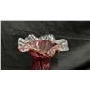 Image 2 : VINTAGE CRANBERRY GLASS RIBBED VASE  13" TALL