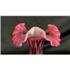 Image 2 : FENTON CRANBERRY GLASS SPANISH LACE RUFFLED VASE 8" TALL