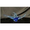 Image 1 : BLUE ART GLASS CONSOLE BOWL 20.5" WIDE