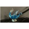 Image 1 : ART GLASS PHOENIX BIRD CENTERPIECE BOWL 8" TALL