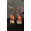 Image 1 : (2) VINTAGE MURANO ART GLASS SWAN FIGURINES 8" TALL