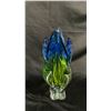 Image 2 : HEAVY BLUE & GREEN ART GLASS VASE 12" TALL