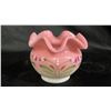 Image 1 : FENTON ROSALINE PINK HAND PAINTED ROSE BOWL: #929 5" WIDE
