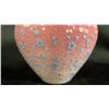 Image 3 : VICTORIAN CASED PEACHBLOW GLASS VASE WITH PAINTED ENAMEL FLOWERS & GOLD STEMS 7" T
