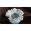 Image 2 : FENTON BLUE OPALESCENT HOBNAIL GLASS VASE 5.5"T